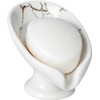 Umlaca Soap Dish Ceramic Self-Draining Soap Holder Keep Soap Dry,