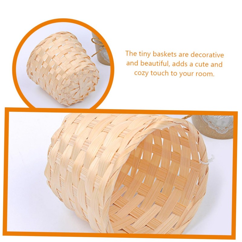 Totority 6pcs Mini Woven Baskets Decorative Tiny Baskets for Storage