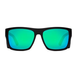 BINGKING Safety Glasses with Removable Side Shield,Polarized UV400 Protection Goggles, Rectangle Black Sunglasses for Women Men Work ANSI Z87.1(Green mirror polarized)