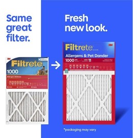 Filtrete 14x24x1 AC Furnace Air Filter, MERV 11, MPR 1000, Micro Allergen Defense, 3-Month Pleated 1-Inch Electrostatic Air Cleaning Filter, 2 Pack (Actual Size 13.81 x 23.81 x 0.81 in)