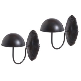 Owlgift Decorative Black Metal Vintage Style Wall Mounted Entryway Hat/Cap/Wig Hanger Display Rack - Set of 2
