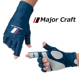 Major Craft SG-LL20NV UV Protection Summer Gloves, LL, Navy, Fishing