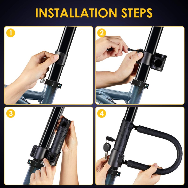 Bike U Lock,20mm Heavy Duty Combination Bicycle D Lock Shackle