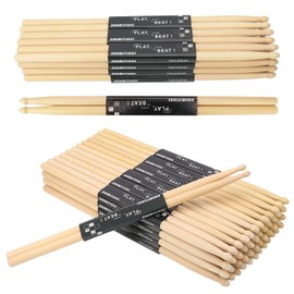 kukmakri 36 Pairs 5A Drum Sticks - 16 Inch Premium 5A Maple Wood Tip Drumsticks, Classic and Durable Wood Tip Drumsticks for Musical Instrument and Beginners