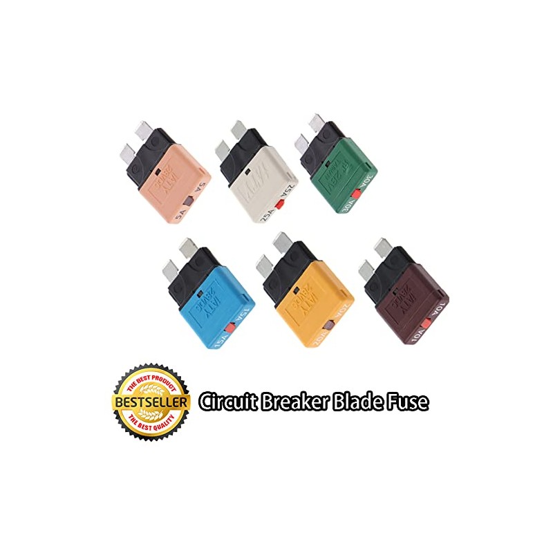 12V-28V Circuit Breaker Blade Fits 5-30A Manual Reset for Car
