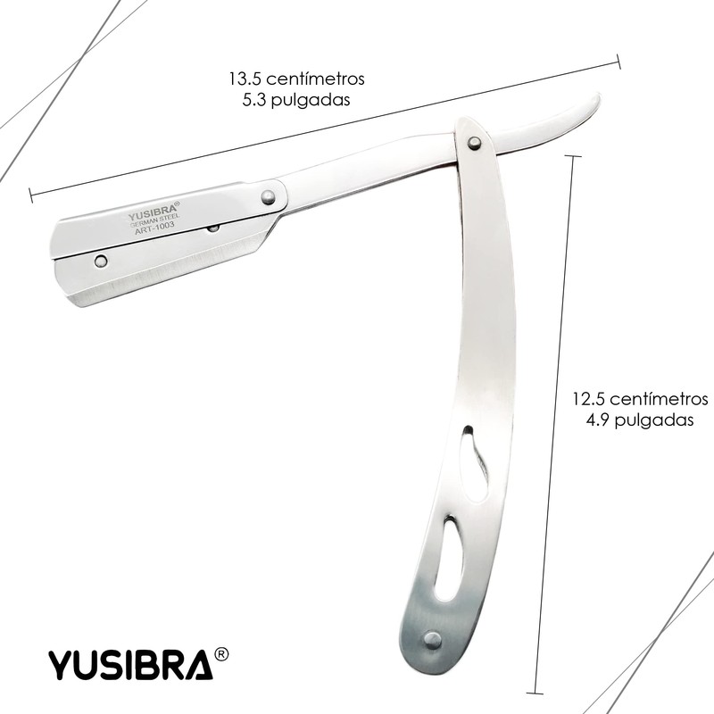 Yusibra Porta Navaja de Barbero, Acero Inoxidable, Afeitar,Calidad Profesional Acero