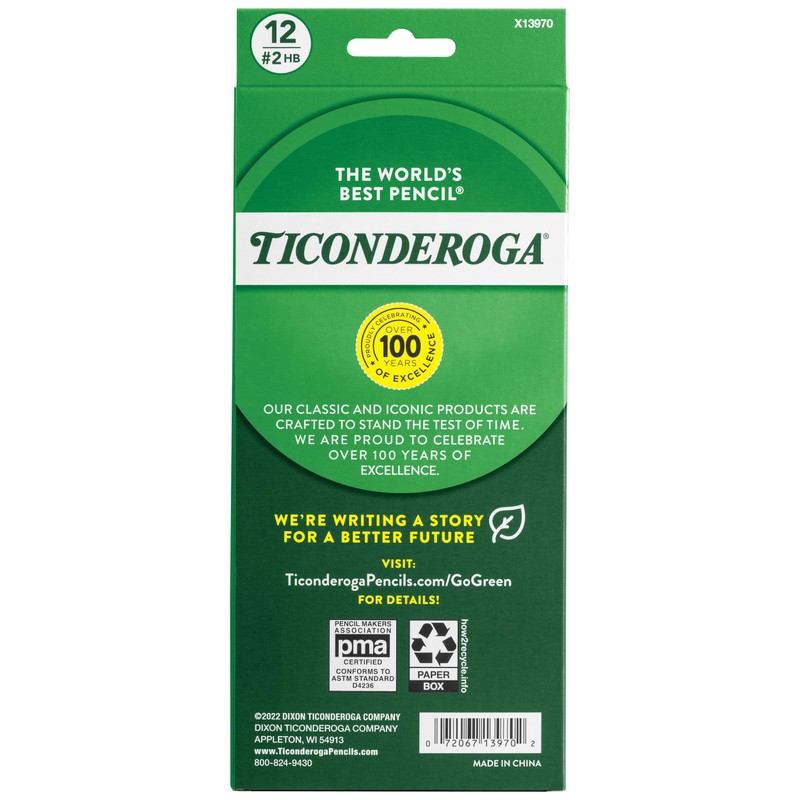 Ticonderoga Noir Black Wood-Cased #2 Pencils, Holographic Design, 12 Count