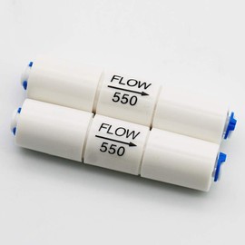 Flow Restrictor 550CC 1/4" Quick Connector Fittings Flow Restrictor for RO Water purifiers Reverse Osmosis Systems (2PCS,100GPD/200GPD)