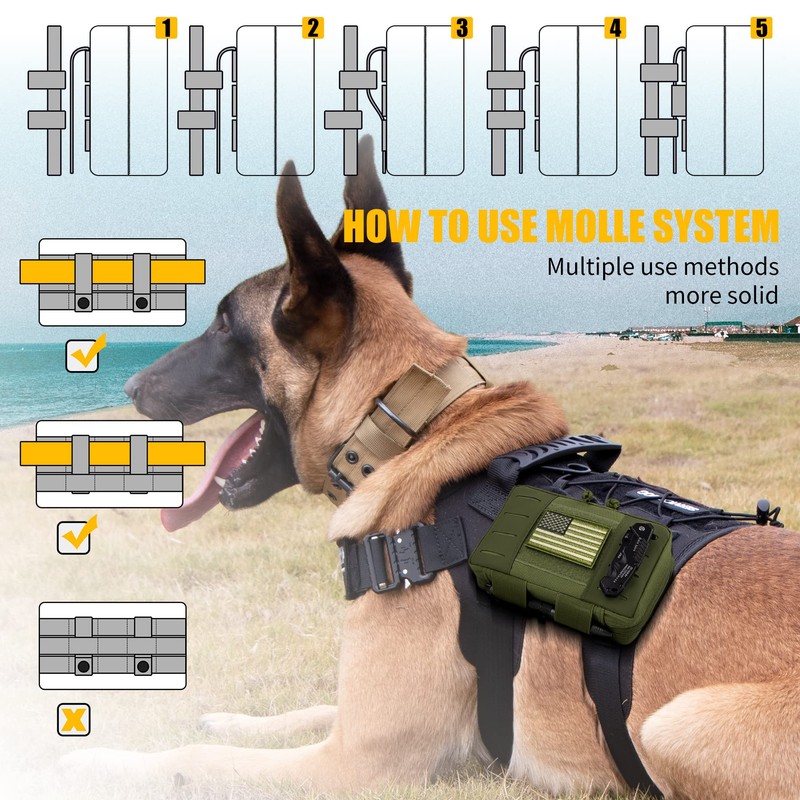 bvya Tactical EDC Utility Pouch, Molle Admin Pouch Horizontal Tool