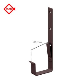 INEFA Gutter Holder Box Gutter Steel NW68 / 68 mm Dark Brown Gutter Holder Gutter Accessories Easy Assembly Made in Germany