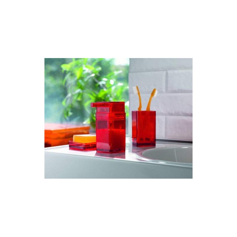 Spirella 10.15299 Toilet Brush Cubo Clear Fuchsia