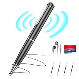 Voice Recorder with Playback, 128GB Digital Voice Activated Recorder with Intelligent Noise Reduction, Recording Device, 4800Hrs Smart Tap Dictaphone for Lectures Meeting, Class, Work, Interviews