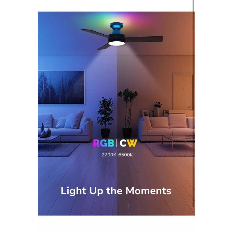 Orison Ceiling Fans with Lights, 42 inch Low Profile Ceiling