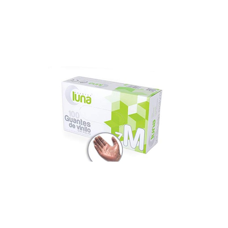 Luna V14107, Doos met 100 Vinyl Gloves Poedervrij, 1, M,