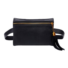 Meliya Fashion Women Waist Bag Mini PU Leather Travel Bumbag Retro Fanny Pack Cell Phone Pouch (Black)