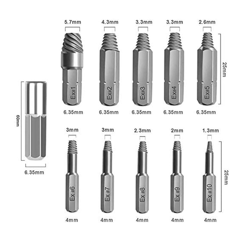 Treki 22 Pieces Damaged Screw Extractor Professional Left Extractor, HSS