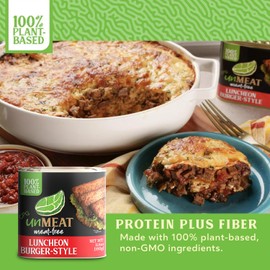 unMEAT Plant Based Meat | Easy to Prepare Plant Based Protein | Vegan Meat with Less Calories, Burger Style Luncheon Meat, (Pack of 12)
