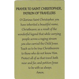 *Holy/Prayer Card-"Prayer to Saint Christopher" -/Patron of Travelers/ (HC54)/