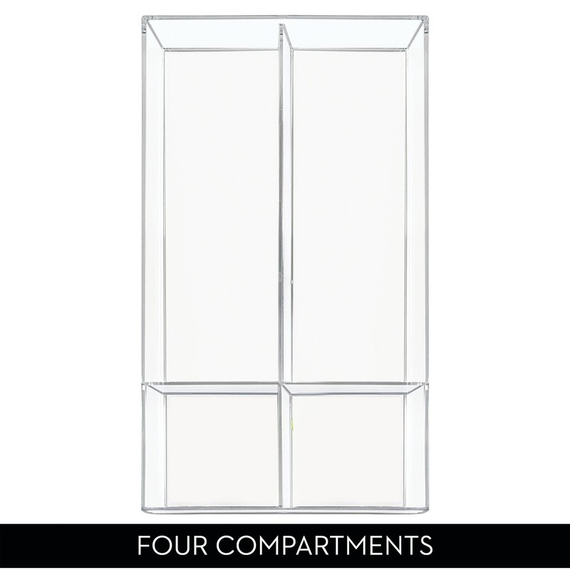 iDesign 4-Section Stackable Makeup Drawer Organizer for Cosmetics and Toiletries