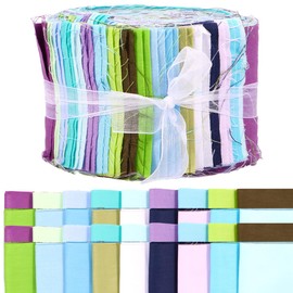 36Pcs Cotton Fabric Creative Quilting Fabric Strips Floral/Pure Color Quilting Supplies Fabric Breathable Cotton Cloth for Quilting Sewing DIY Crafting 6.25x100cm(36 Cotton Cloth)