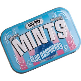 Big Sky Sugar Free Mints Blue Rasberry | No Artificial Colors or Flavors | Kosher, Vegan, Gluten Free | Aspartame & Xylitol Free | 50 Count Tin (Pack of 6)