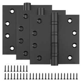 3 Pack Stainless Steel 4'' Door Hinges, 4in x 4in Heavy-Duty Ball Bearing Door Hinges with Square Corners for Exterior & Interior Doors, Black