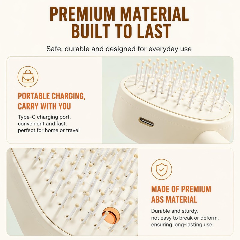 Electric Spray Air Cushion Massage Comb, Hair Brush with Water