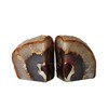 AMOYSTONE 1 Pair Unique Agate Stone Bookends Rock Crystal Book