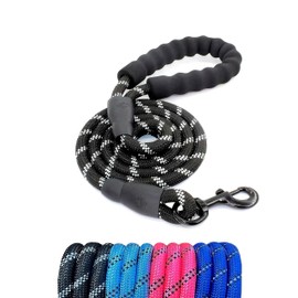 Misthis 5FT Strong Nylon Dog Leash with Comfortable Padded Handle and Highly Reflective Threads for Medium and Large Dogs