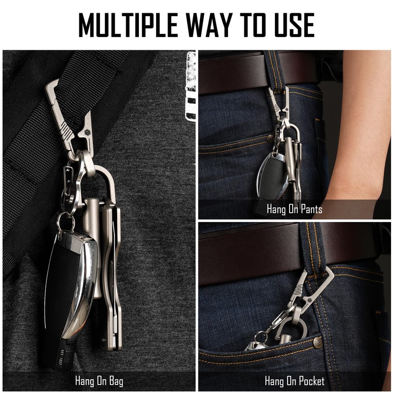 [KeyUnity] KM04 Titanium Carabiner Keychain Clip Quick Release EDC Key