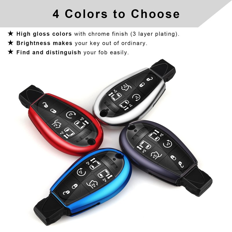 QBUC for Dodge Key Fob Cover with Keychain TPU Key