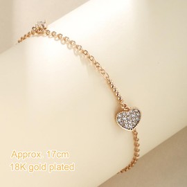 MSPEBEC Women's Bracelet, Adjustable Bracelet, Zircon Bracelet, Heart Shape Crystal Bracelet, Mother's Day Birthday for Ladies Girl Girlfriend Mom, Zirconium, Zirconium