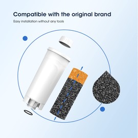 GLACIER FRESH DLSC002 Coffee Filter, Compatible with DeLonghi DLSC002, SER3017, 5513292811, 9310926, ECAM, ETAM, Esam, BCO, EC, BCO400, EC800 etc, 4 Pack