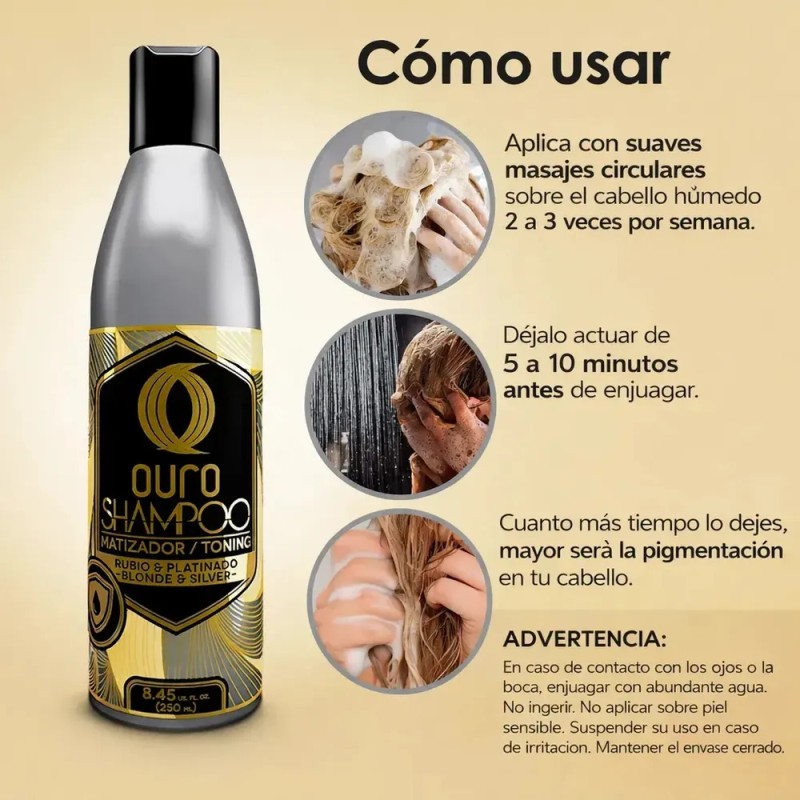 Ouro Shampoo Matizador Plata - Silver 250ml