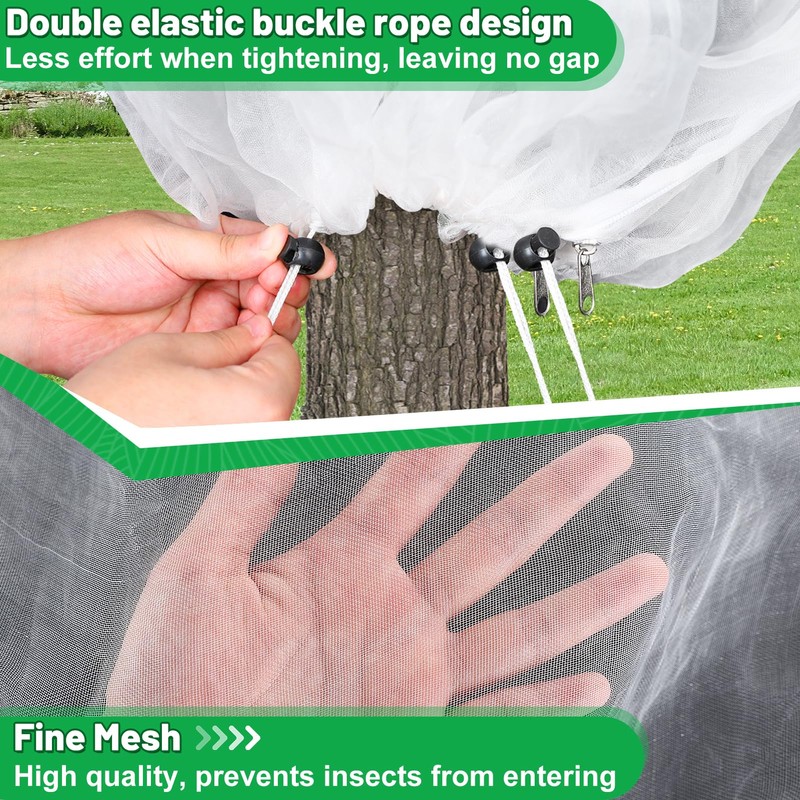 Easy Installation Fruit Tree Netting with Zipper & Drawstring -