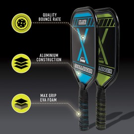 Franklin Sports Pickleball Paddle and Pickleball Starter Set - Includes 2 Aluminum Pickleball Paddles and 2 Franklin X-40 Pickleballs - USAPA Approved