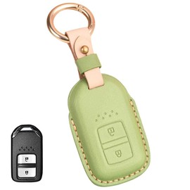 LETINGFAR Smart Key Case Key Cover Key Holder Genuine Leather 2/3 Button Honda Axkey Cover Vezel s660 Freed Step Wagon, 2 button green