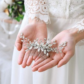 Unicra Peine para el pelo de novia de cristal de la novia, accesorio para el pelo para mujeres y niñas