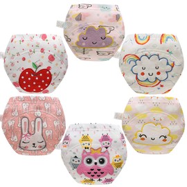 Skhls Toddler Training Pants for Potty Training, Variety of Patterns, Girls', 6pack pink 3 Years