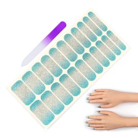 22 Wraps Nail Art Stickers Full Wrap Stars Glitter Self-Adhesive Waterproof Nails Polish Gel Strips Decals for Women Girls Home DIY Decorations