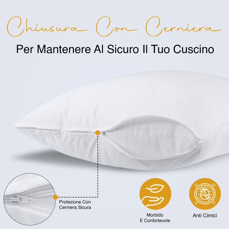 Utopia Bedding Copricuscini Impermeabili 40x70 cm (Set di 4) con