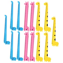 Toyvian 30 Pieces Giraffe Ruler Students Measuring Rulers Portable Children's Ruler Palstic Rulers Animal Child Plastic Comfortable Children's Ruler Multifunctional Children's Ruler