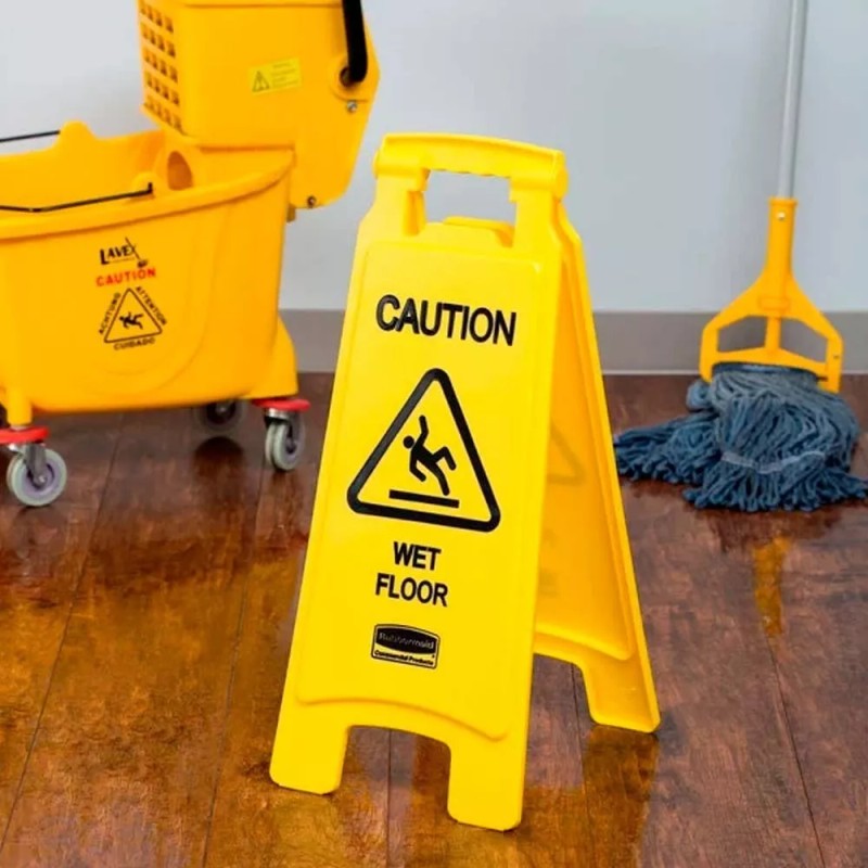 Señalamiento Precaución Piso Mojado , 2 Caras.