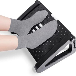 Foot Rest Under Desk Adjustable, Ergonomic Adjustable Foot Rest at Work with Massage Roller, Foot Stools for Under Office Desk, Under Desk Footrest with Foot Massage Roller