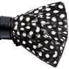 Cloud Rack mens Handmade Feather Bow Tie, Black White, Medium