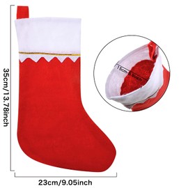 Hikkcos 12 Pack Red Felt Christmas Stockings Set 15 inches Classic Red White Xmax Stockings DIY