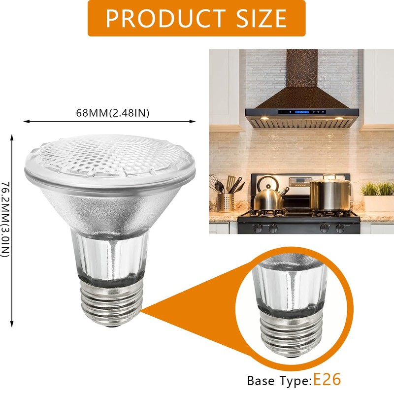 BOGAO Par20 Bulbs, 2 Pcs 120V 50W Par20 Light Bulbs,