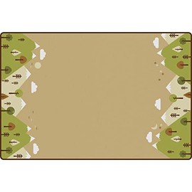Carpets for Kids 50754 KIDSoft Tranquil Mountains Decorative Classroom Kids Room Rug 4ft x 6ft Rectangle Tan