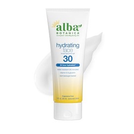 Alba Botanica Protector solar para cara, loción de protección solar hawaiana sin fragancia, amplio espectro SPF 30, resistente al agua y biodegradable