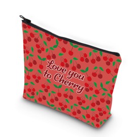 VAMSII Funny Cherry Makeup Bag Cherry Theme Gift Love You To Cherry Zipper Pouch Bag (you to Cherry)